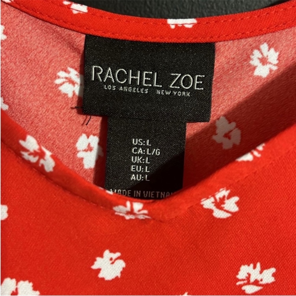 3/$14 Rachel Zoe Floral Spaghetti Strap Top Size: L Perfect for the 4th - Picture 3 of 5